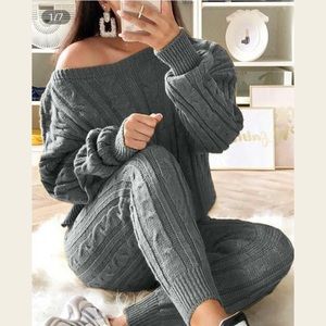 New never worn off shoulder sweater set!